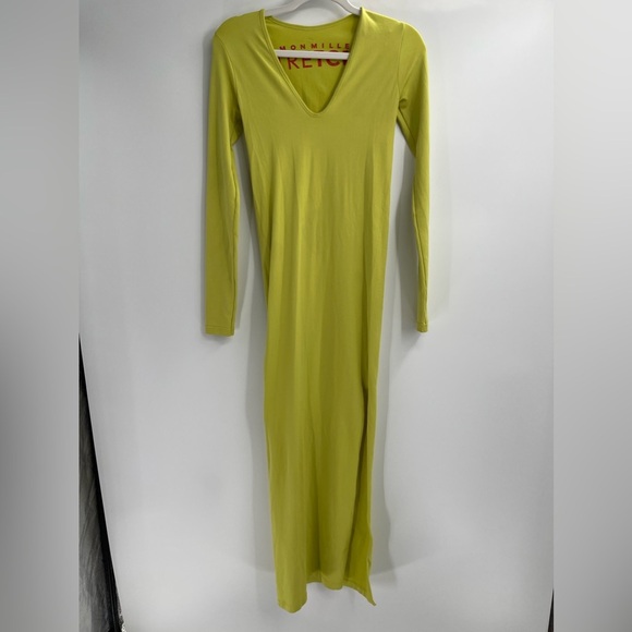 Simon Miller Stretch Kiwi Xema V-Neck Long Sleeve Dress Size Xs/small - Picture 2 of 12